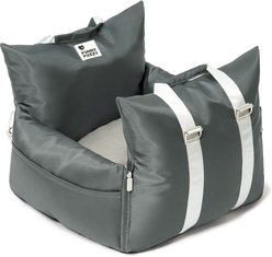 FunnyFuzzy First Class Waterproof Dog Car Seat Bed, Charcoal Gray, Single slide 1 of 9
