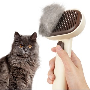 aumuca Self Cleaning Slicker Brush, Brown