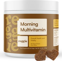 Reggie Morning Multivitamin Pork Flavored Soft Chew Multivitamins for Dogs, 60 count