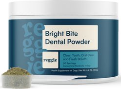Reggie Bright Bite Kelp Flavored Dental Powder Supplement for Dogs, 60 servings