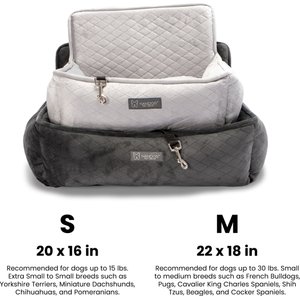 Nandog Quilted Micro-Plush Dog Car Seat Bed, Dark Gray, Medium