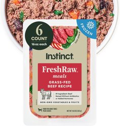 Instinct FreshRaw Meals Grain-Free Grass-Fed Beef Recipe Dog Food, 16-oz, case of 6