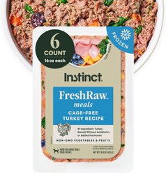 Instinct FreshRaw Meals Grain-Free Cage-Free Turkey Recipe Dog Food, 16-oz, case of 6
