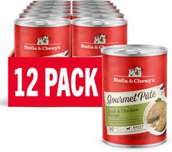 Stella & Chewy's Gourmet Pate Cage-Free Duck & Chicken Grain-Free Wet Dog Food, 12.5-oz can, case of 12