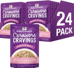 Stella & Chewy's Carnivore Cravings Morsels'N'Gravy Chicken & Salmon Recipe, 2.8-oz pouch, case of 12