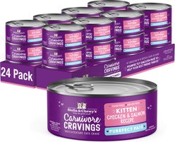 Stella & Chewy's Chicken & Salmon Flavored Pate Kitten Wet Cat Food, 2.8-oz can, case of 24