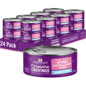Stella & Chewy's Chicken & Salmon Flavored Pate Kitten Wet Cat Food, 2.8-oz can, case of 24