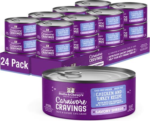 Stella & Chewy's Savory Shreds Chicken & Turkey Flavored Shredded Wet Cat Food