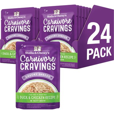 Stella & Chewy's Stella & Chewy's Carnivore Cravings Duck & Chicken Flavored Shredded Wet Cat Food, 2.8-oz pouch, case of 24