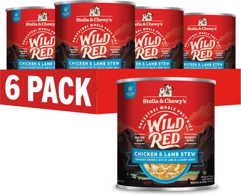 Stella & Chewy's Wild Red Grain-Free Chicken & Lamb Stew Wet Dog Food, 10-oz can, case of 6