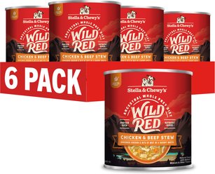 Stella & Chewy's Wild Red Grain-Free Chicken & Beef Stew Wet Dog Food, 10-oz can, case of 6