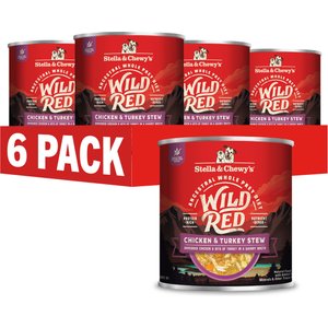 Stella & Chewy's Wild Red Grain-Free Chicken & Turkey Stew Wet Dog Food, 10-oz can, case of 6