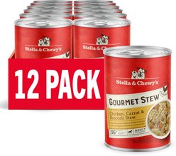 Stella & Chewy's Gourmet Stew Cage-Free Chicken with Carrot & Broccoli Grain-Free Wet Dog Food, 12.5-oz can, case of 12