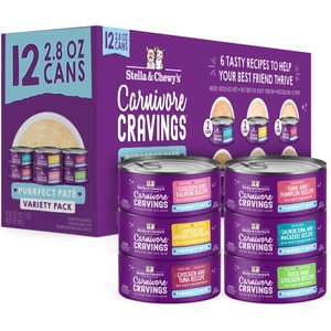 Stella & Chewy's Carnivore Cravings Purrfect Pate Variety Pack Cat Food, 2.8-oz can, case of 12