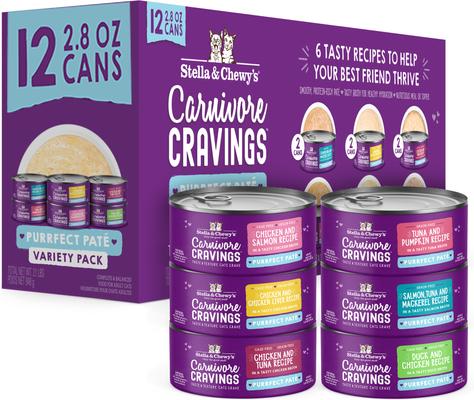 Stella & Chewy's Carnivore Cravings Purrfect Pate Variety Pack Cat Food, 2.8-oz can, case of 12