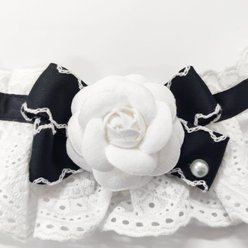 NonoPets Victorian Ruffled Lace Elegant Princess-Style Bib Romantic Camellia Puppy & Cat Collar, Large: 12-in neck, 1/2-in wide slide 2 of 5