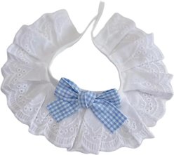 NonoPets Victorian Ruffled Lace Elegant Princess-Style Bib Sweetheart Coquette Puppy & Cat Collar, Large: 12-in neck, 1/2-in wide slide 2 of 2
