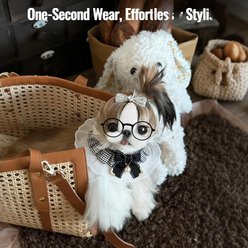 NonoPets Victorian Ruffled Lace Elegant Princess-Style Bib Vintage Velvet Ribbon Puppy & Cat Collar, Medium: 10-in neck, 1/2-in wide slide 2 of 8