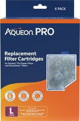 Aqueon Pro NoDrip Design Carbon Replacement Filter Cartridges, 6 count, Large