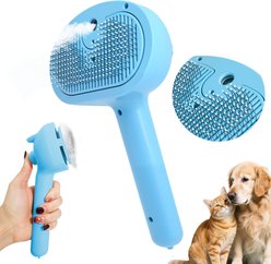 Pawward Self Cleaning Mist Spray Hair Steam Slicker Dog & Cat Brush, Blue