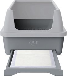 allforpaws Go Fresh-Swift Dry System Cat Litter Box, 20.9 x 15.9 x 12.8-in, Gray