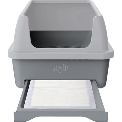 allforpaws allforpaws Go Fresh-Swift Dry System Cat Litter Box, 20.9 x 15.9 x 12.8-in, Gray