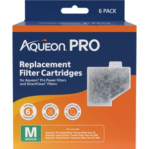 Aqueon Pro NoDrip Design Carbon Replacement Filter Cartridges, 6 count, Medium