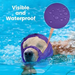 NANAKI Adjustable Reusable Waterproof Ear Cover for Bathing, Grooming, Swimming Dog Shower Cap, Standard, Purple slide 2 of 6
