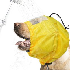NANAKI Adjustable Reusable Waterproof Ear Cover for Bathing, Grooming, Swimming Dog Shower Cap, Standard, Yellow