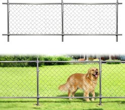 RYPetmia Outdoor Enclosure Rust-Resistant Heavy-duty Coated-Metal Dog Exercise Pen, Silver, 32.8-ft