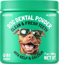 Legitpet Teeth Cleaning Plaque Off & Tartar Control Dental Powder for Dogs, 7-oz jar