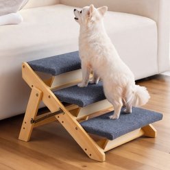 jansno Floded Flat Design Cat & Dog Stairs, Natural, 3 steps