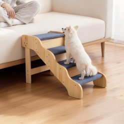 jansno Non-Slip Surface Cat & Dog Stairs, Natural, 4 steps