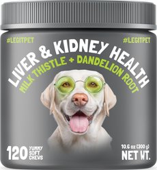 Legitpet Liver & Kidney Support Detox Milk Thistle Supplement for Dogs, 120 count