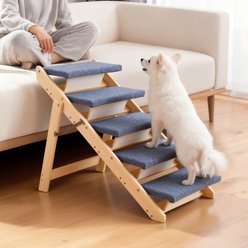 jansno Floded Flat Design Cat & Dog Stairs, Natural, 5 steps