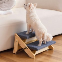 jansno Folded Flat Design Cat & Dog Stairs, Natural, 2 steps