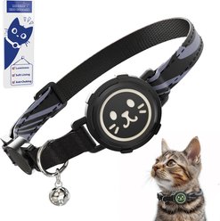 Supet Airtag Cat Collar with Soft Padding, Grey, Medium: 9 to 13-in neck, 0.51-in wide