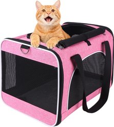 Gapzer Soft-Sided Collapsible & Washable Travel Dog & Cat Carrier, 18.1 x 11.8 x 11.8-in, Pink