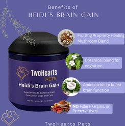 TwoHearts Pets Heidi's Brain Gain Cognitive Powder Supplement for Dogs & Cats, 4-oz box, 60 count slide 2 of 5
