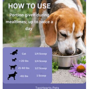 TwoHearts Pets Calvin’s Stop-That-Licking Allergy Relief Powdered Supplements for Dogs & Cats, 4-oz box, 60 count