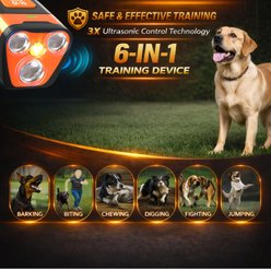 PETSPARX 3X Ultrasonic Portable Device 23-ft Range Dog Bark Deterrent, Orange slide 2 of 7