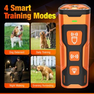 PETSPARX 3X Ultrasonic Portable Device 23-ft Range Dog Bark Deterrent, Orange
