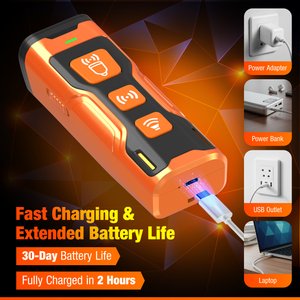 PETSPARX 3X Ultrasonic Portable Device 23-ft Range Dog Bark Deterrent, Orange