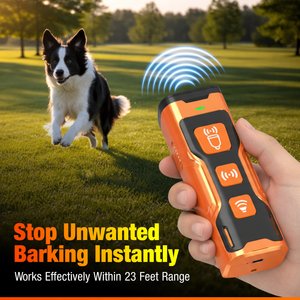 PETSPARX 3X Ultrasonic Portable Device 23-ft Range Dog Bark Deterrent, Orange