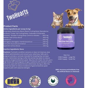TwoHearts Pets Calvin’s Stop-That-Licking Allergy Relief Powdered Supplements for Dogs & Cats, 4-oz box, 60 count