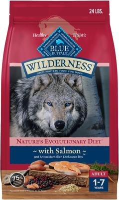 Blue Buffalo Wilderness Salmon Recipe High-Protein Adult Dry Dog Food, 24-lb bag
