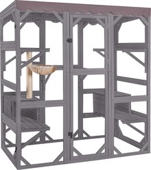 Aivituvin AIR37 Walk-In Outdoor Cat House, Gray, Large slide 1 of 8