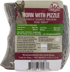Wild Eats 3-in Water Buffalo Horn with Pizzle Single Source Protein Grain-Free Dog Chew Treats