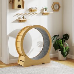 YODOLLA 38.2-in Exercise Running Wheel Cat Scratcher, Natural slide 2 of 8