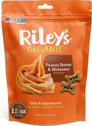 Riley's Peanut Butter & Molasses Biscuit Dog Crunchy Treats, 12-oz bag